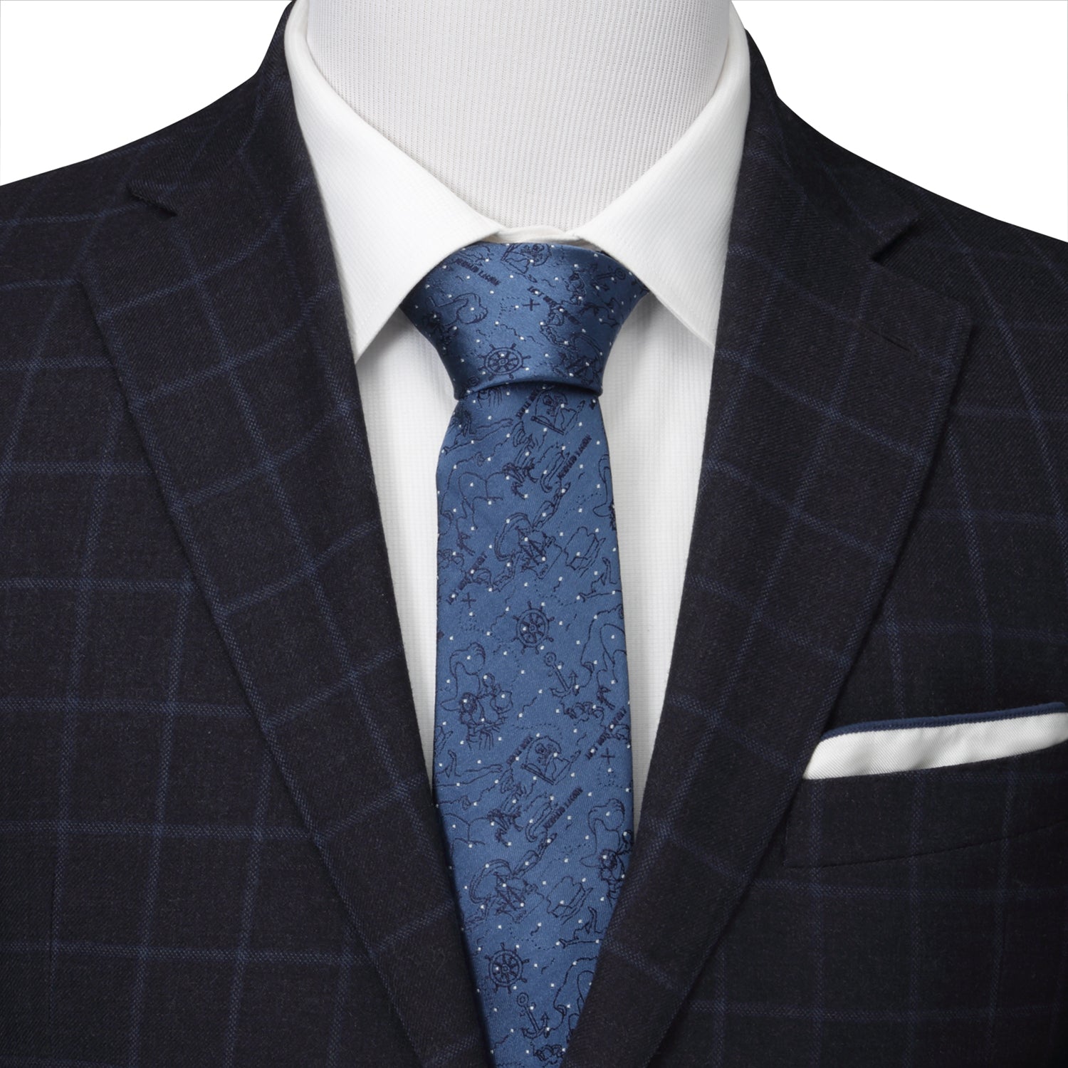 Disney Peter Pan Treasure Map Navy Dot Men's Tie