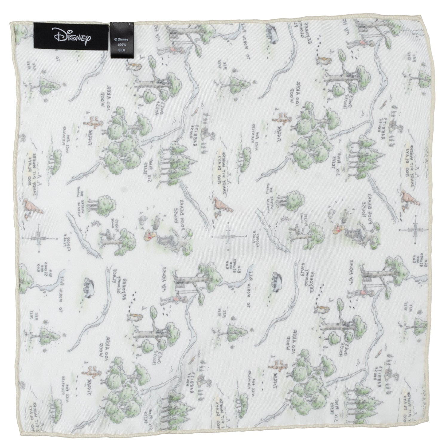 Disney Winnie the Pooh Map Pocket Square