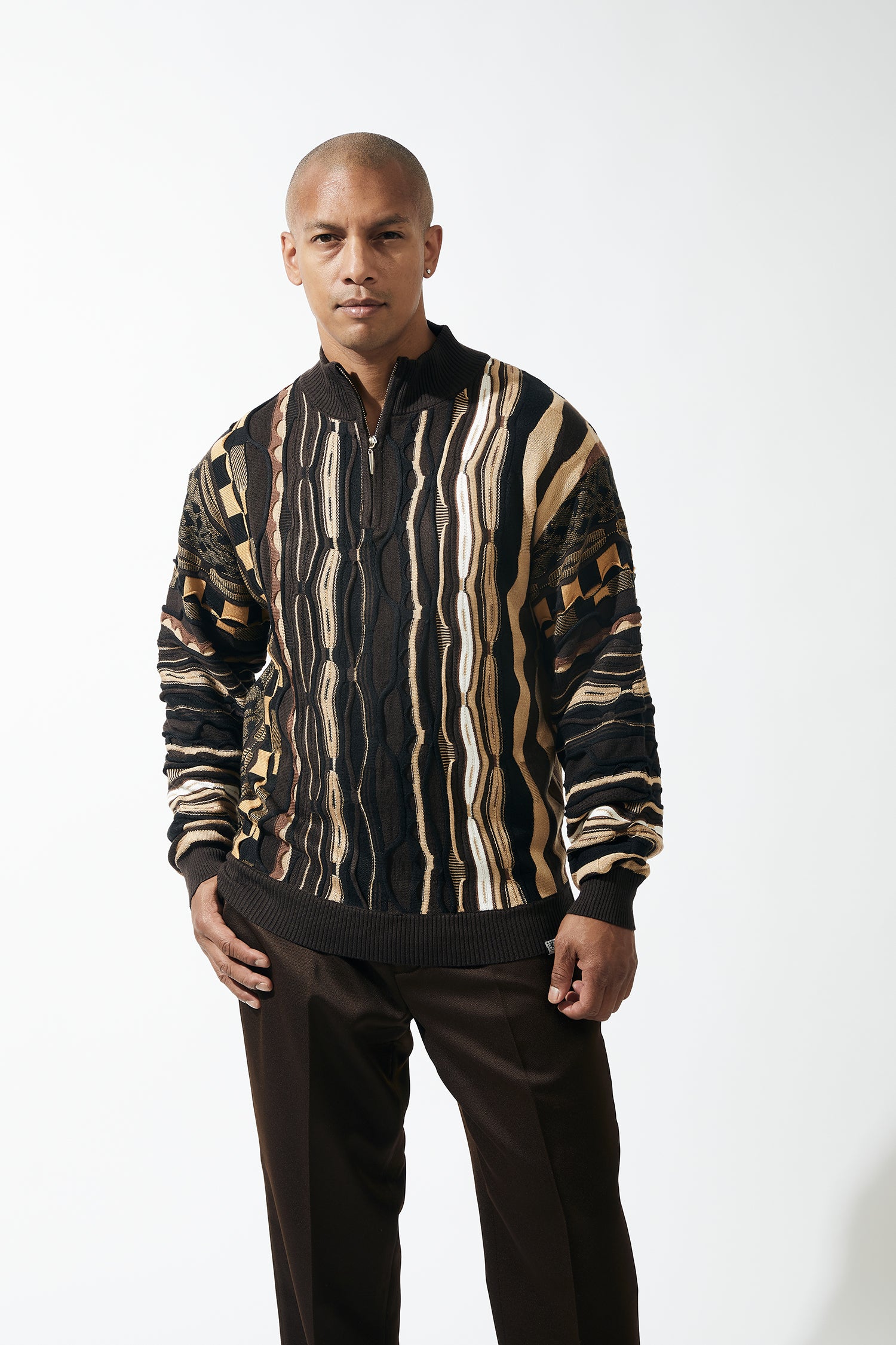 Stacy Adams 83005 Pull Over Sweater Brown