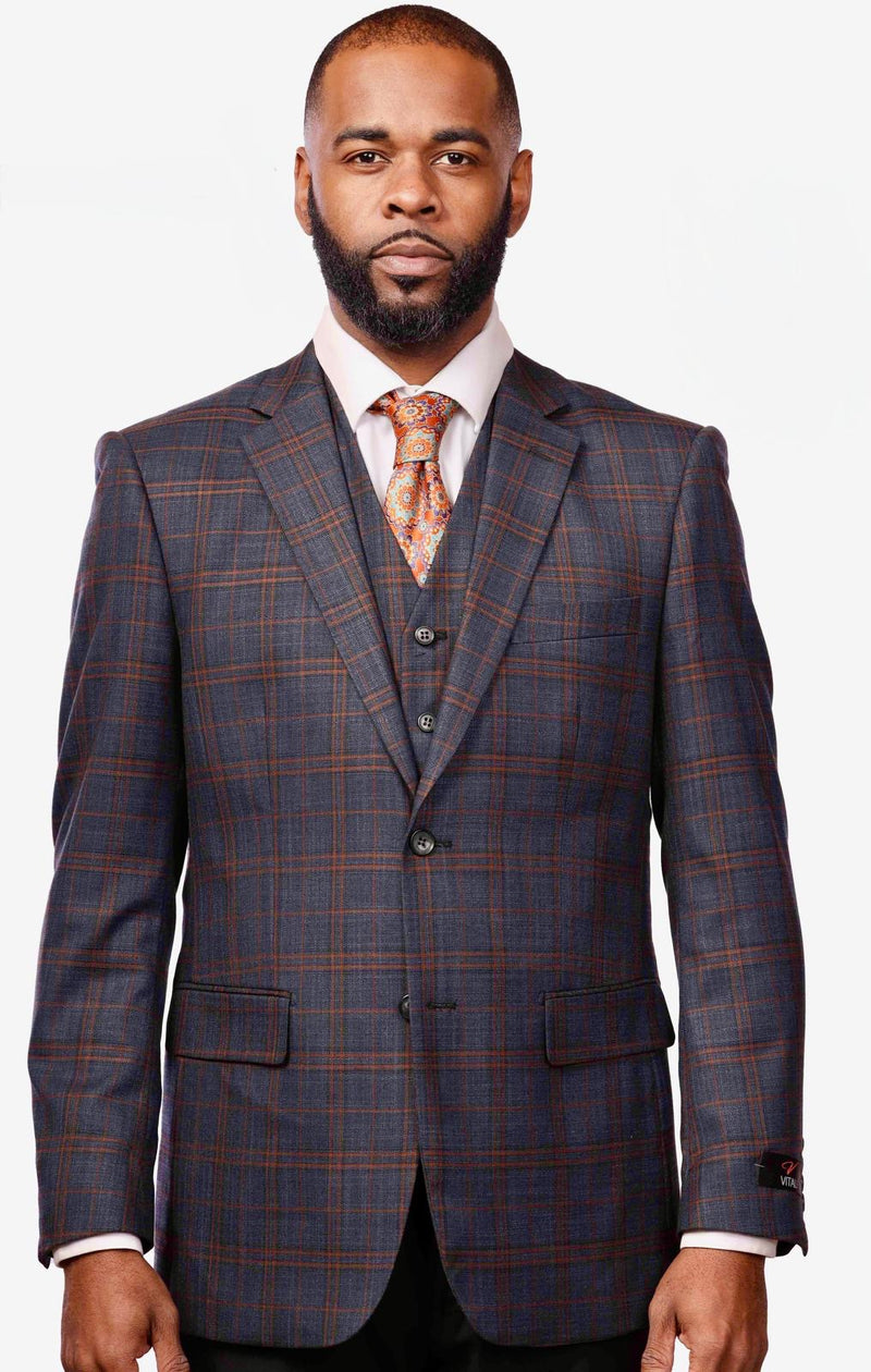 Vitali M2342 3 Pieces Suit Charcoal