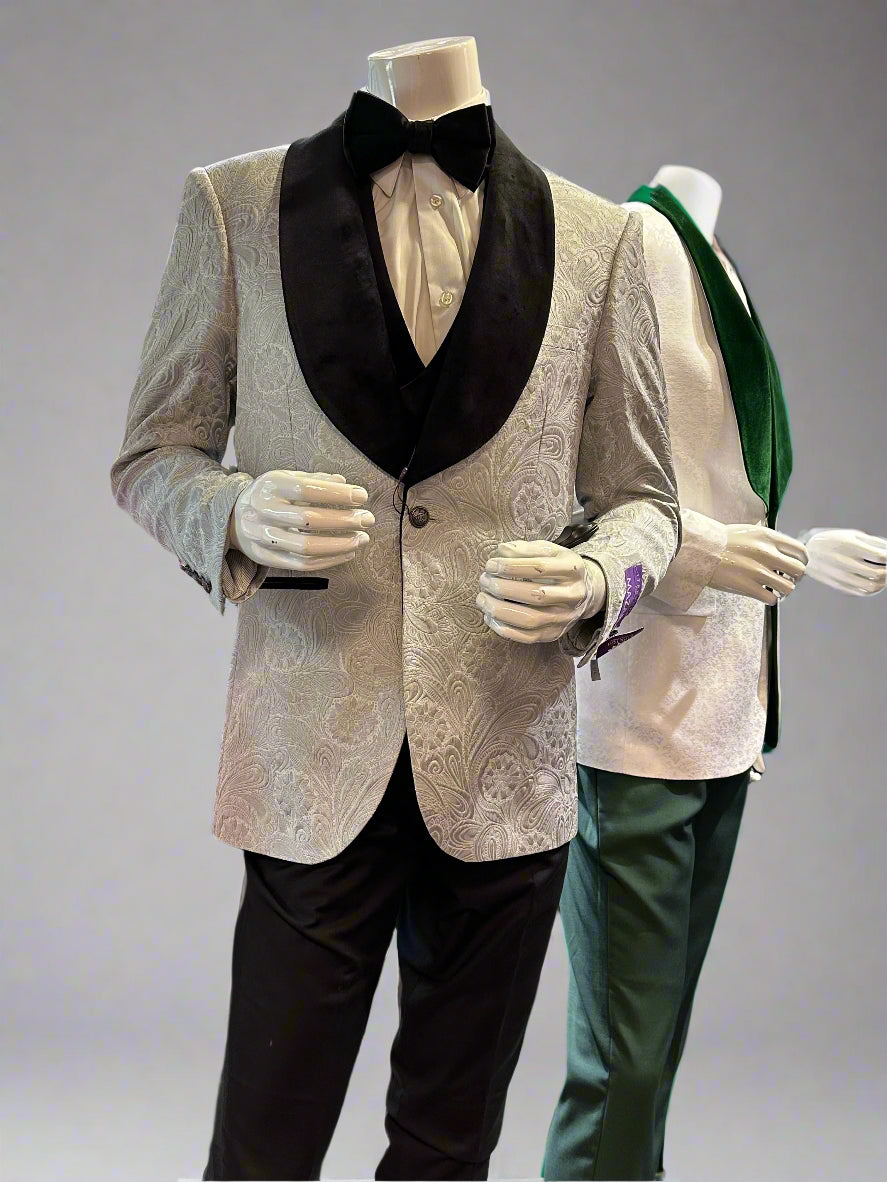 Mazari 9520 3PCS Tuxedo  Silver