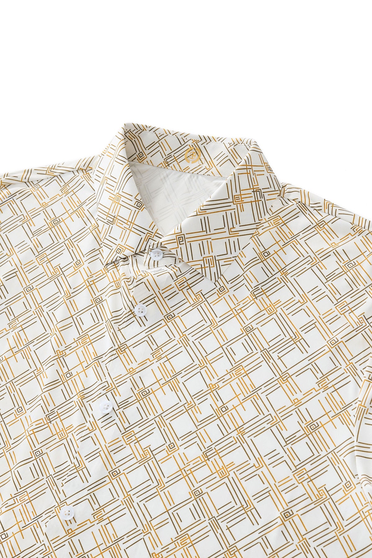 Seamless Geo Print Shirt – El Baron WHITE