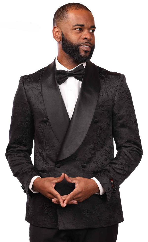 Vitali G2002 Shawl Collar Double Breast Tux Black