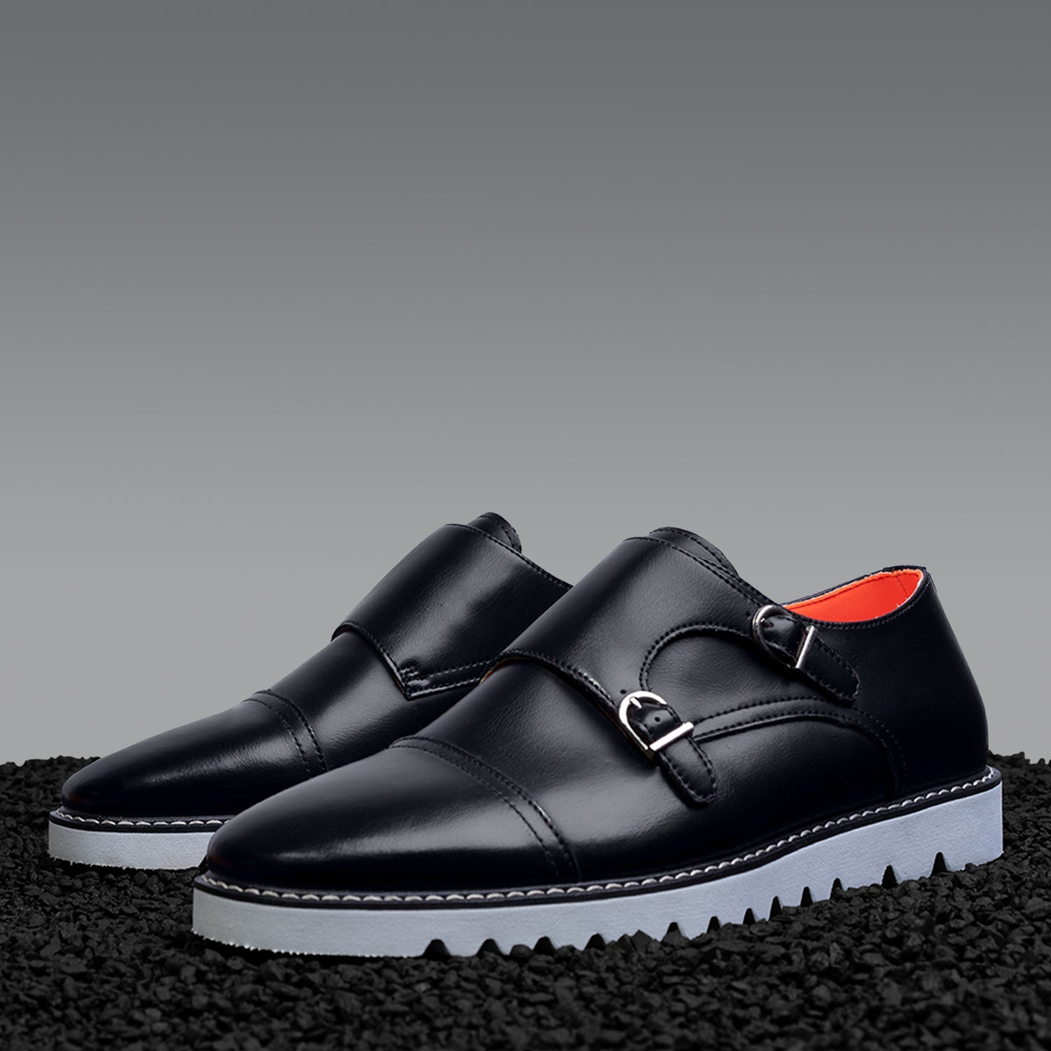 Tayno The Freshman Double Monk Strap Leather Sneaker Black