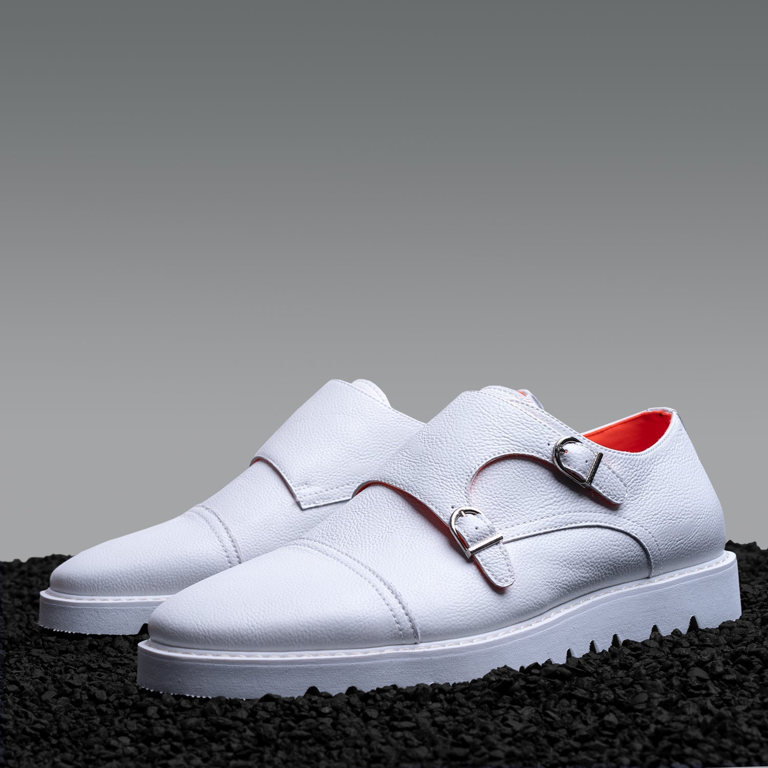 Tayno The Freshman Double Monk Strap Leather Sneaker White