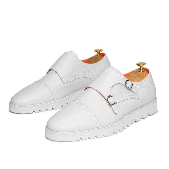Tayno The Freshman Double Monk Strap Leather Sneaker White