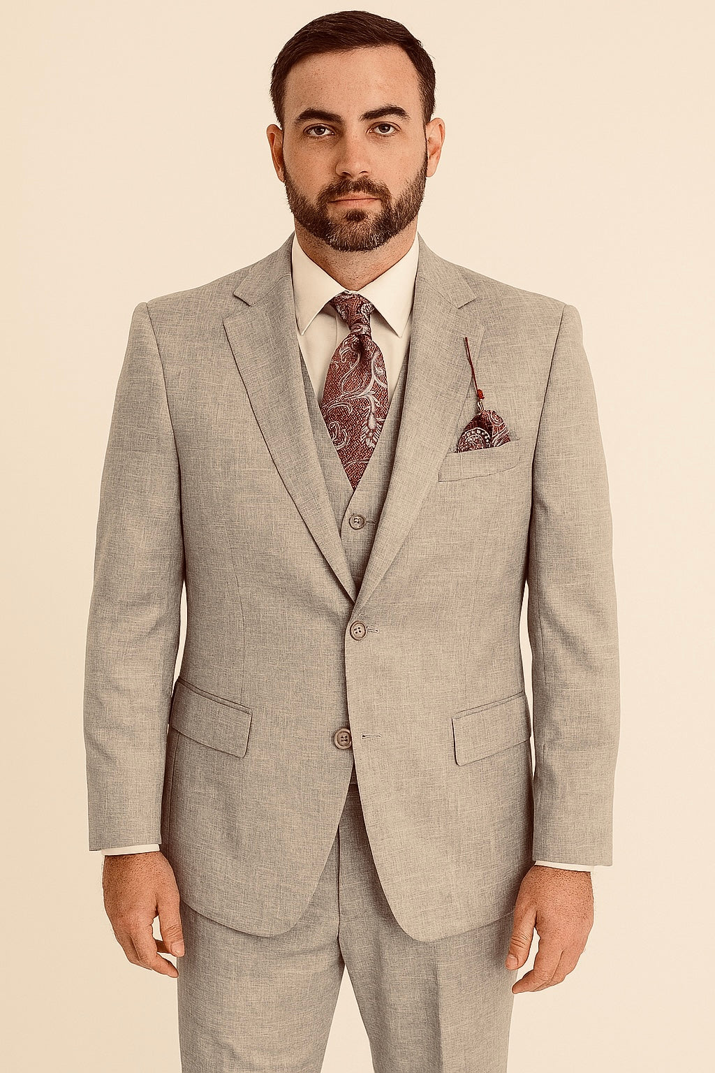 Mazari 1900 3 Pieces Suit Tan