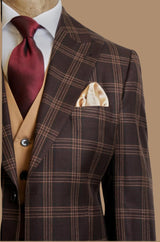 Steve Harvey 224011SHS 3 Pieces Suits Brown/Tan