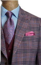 Steve Harvey 224004SHS 3 Pieces Suits Mauve/Blue