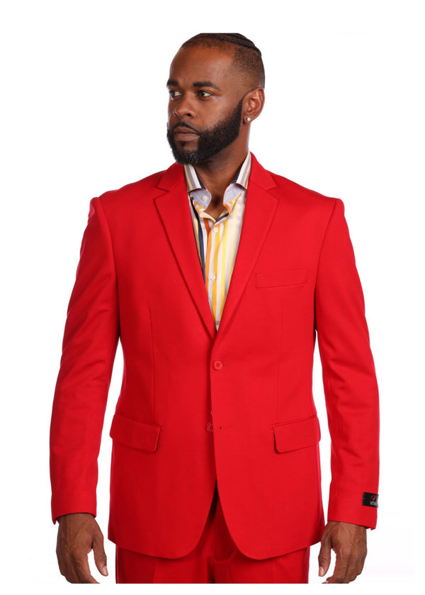 Vitali M9007 3 Pieces Vested Suit Red