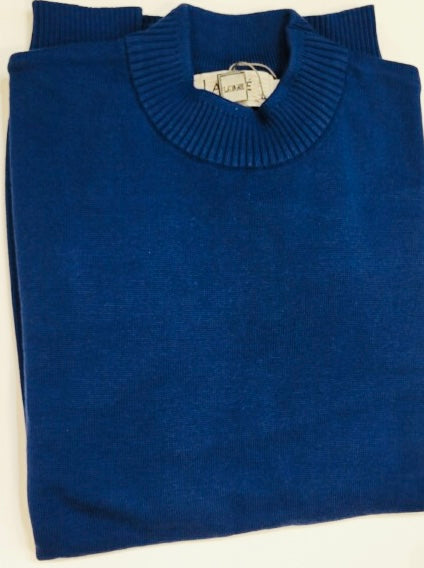 Lavane' 501M L/S Slim Fit Mock Neck Cobalt Blue