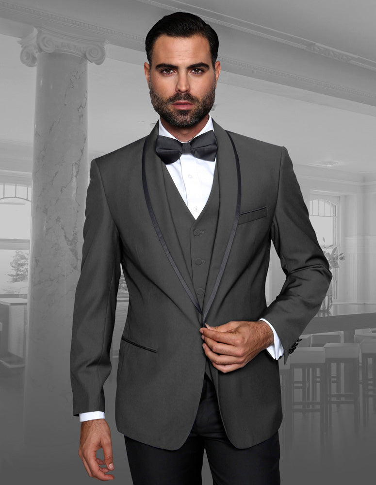 Statement GENOVA 3 Piece Tuxedo Charcoal