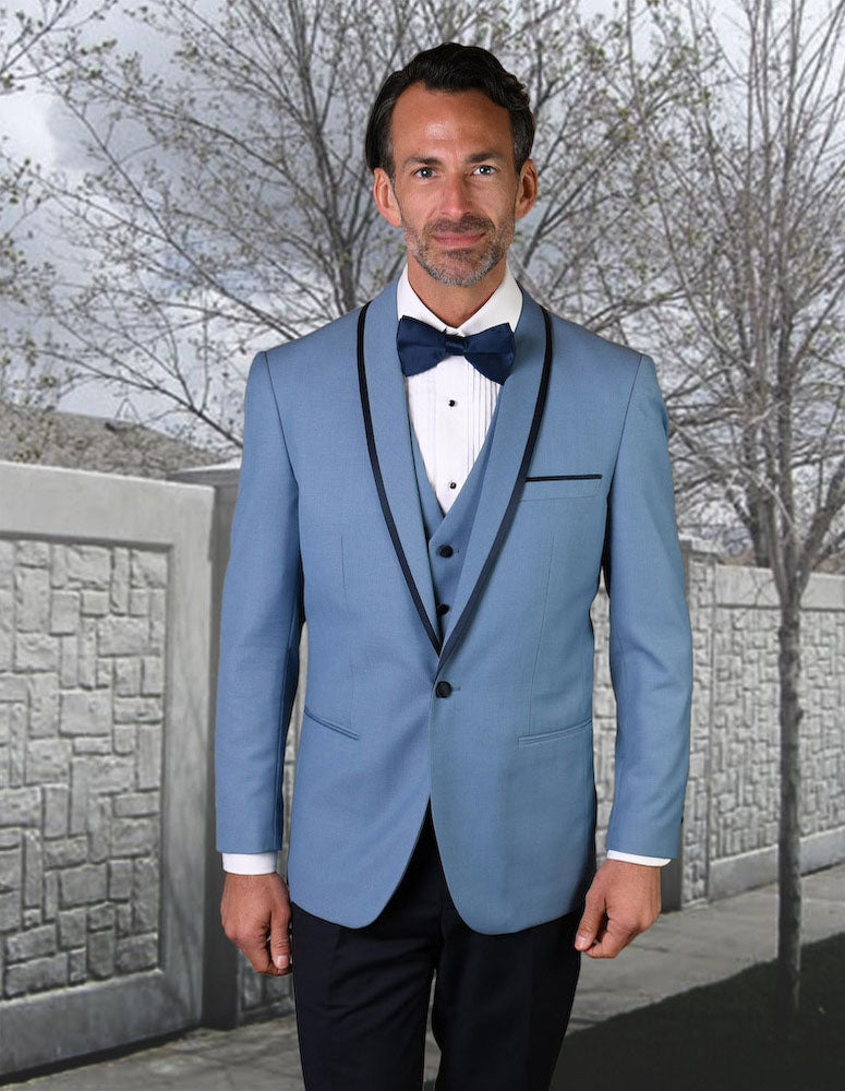 Statement GENOVA 3 Piece Tuxedo Steel Blue