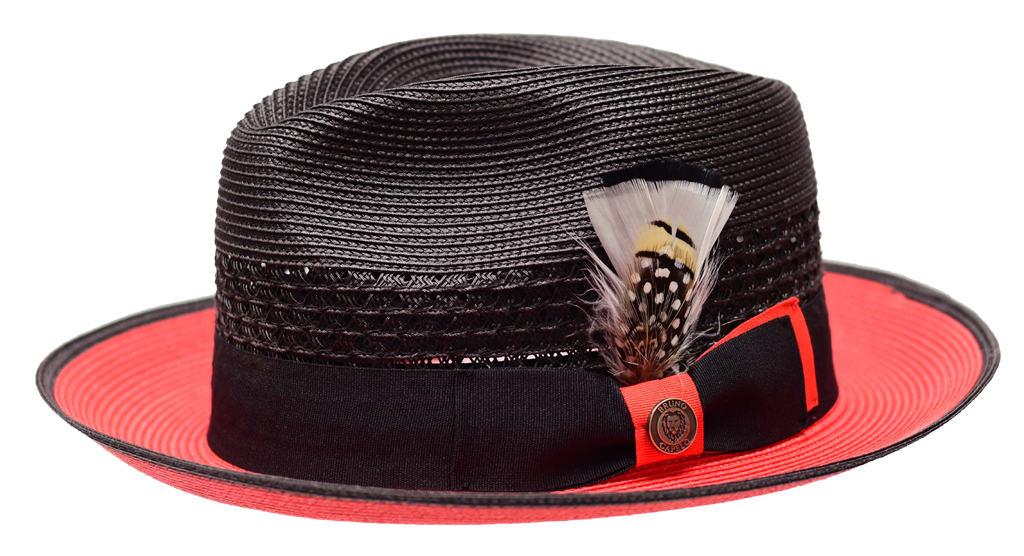 Bruno Capelo HA-525 Havana  Straw Hat Black/Red