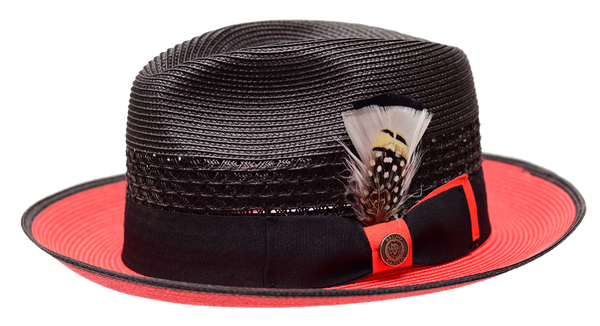 Bruno Capelo HA-525 Havana  Straw Hat Black/Red
