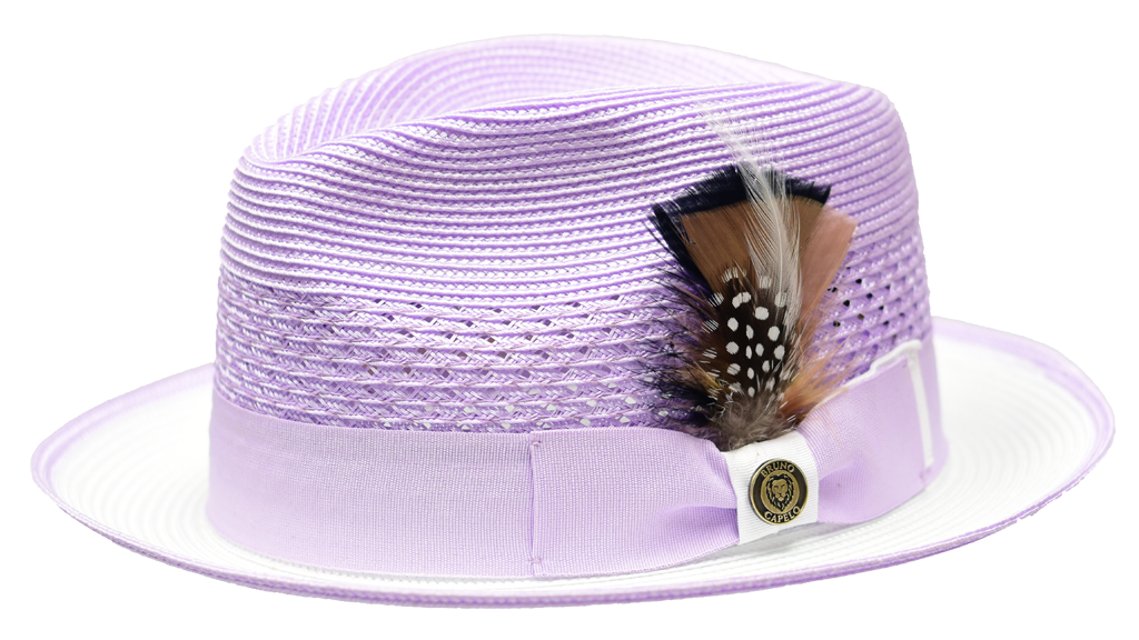 Bruno Capelo HA-527 Havana  Straw Hat White/Lavender