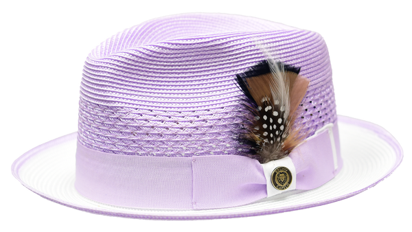 Bruno Capelo HA-527 Havana  Straw Hat White/Lavender