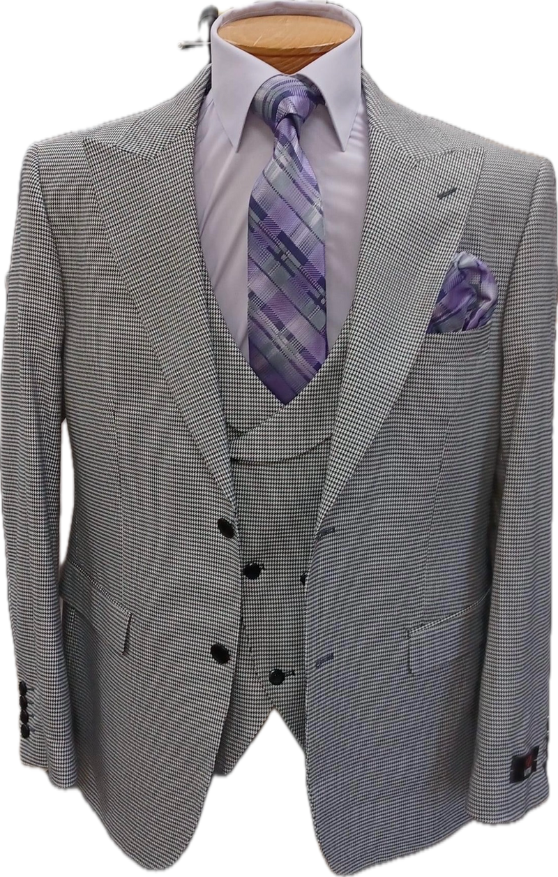Vitali M5917 3 Pieces Vested  Suit Grey