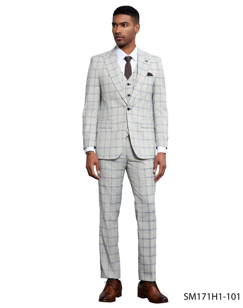 Stacy Adams SM171-101 3 PC  Windowpane