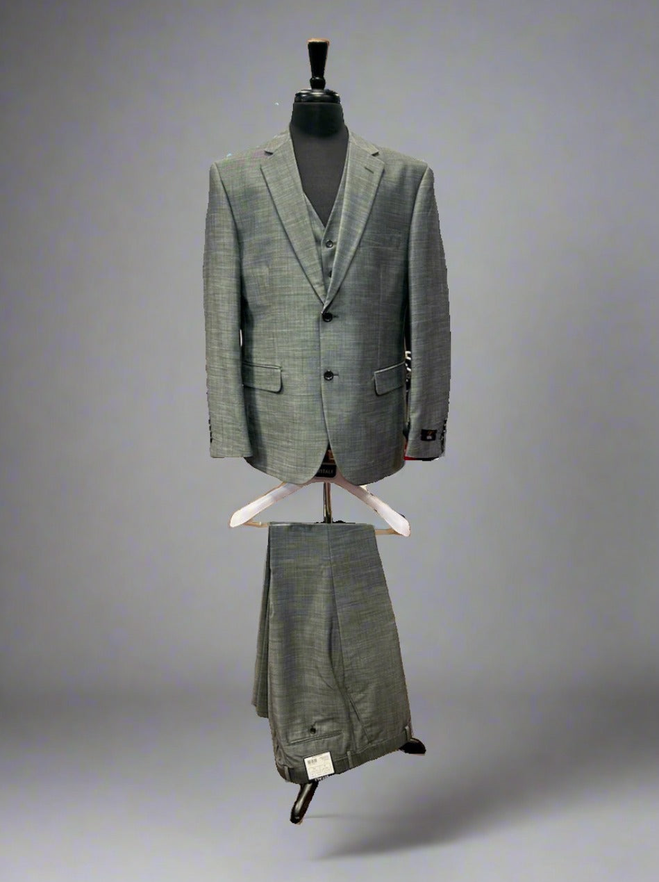 Vitali M6038 3 Pieces Vested  Suit Charcoal