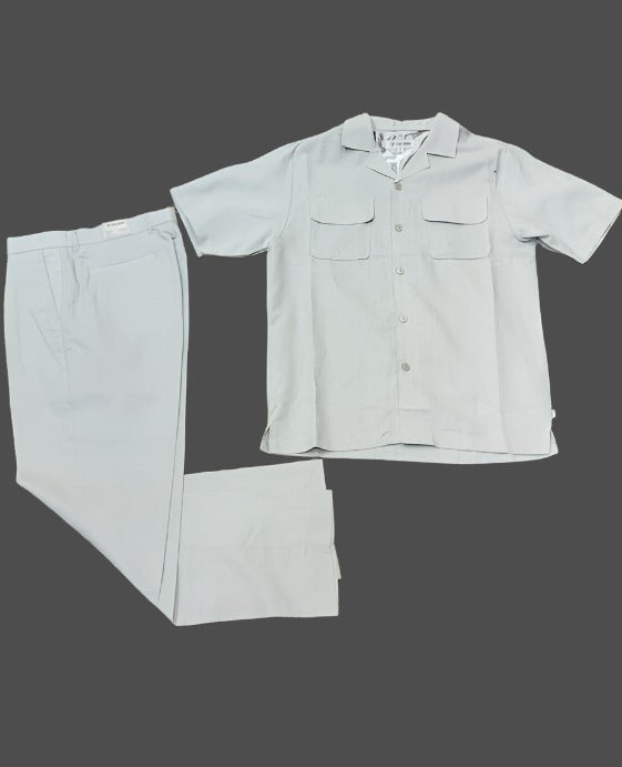 Stacy Adams 3510 Short Sleeve Linen Set Gray