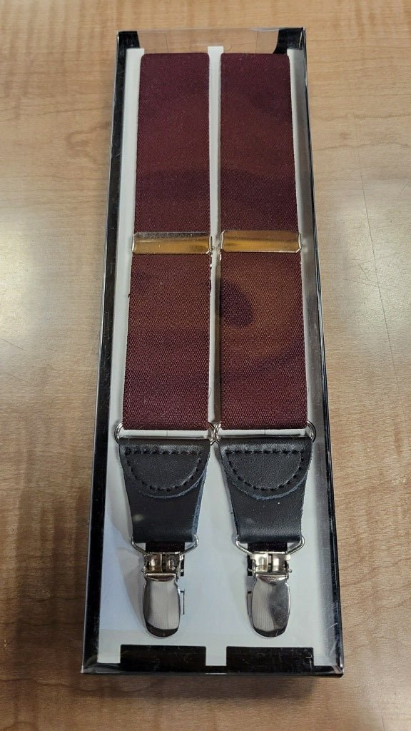 Five Stars 881DC Clip Suspenders Burgundy