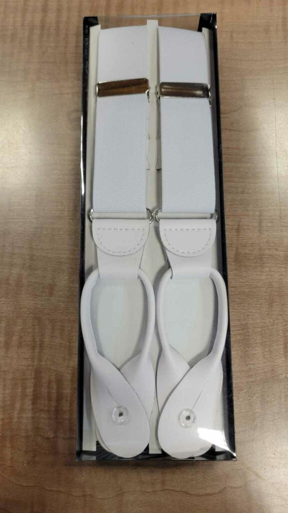 Five Stars 881BE Button Suspender White