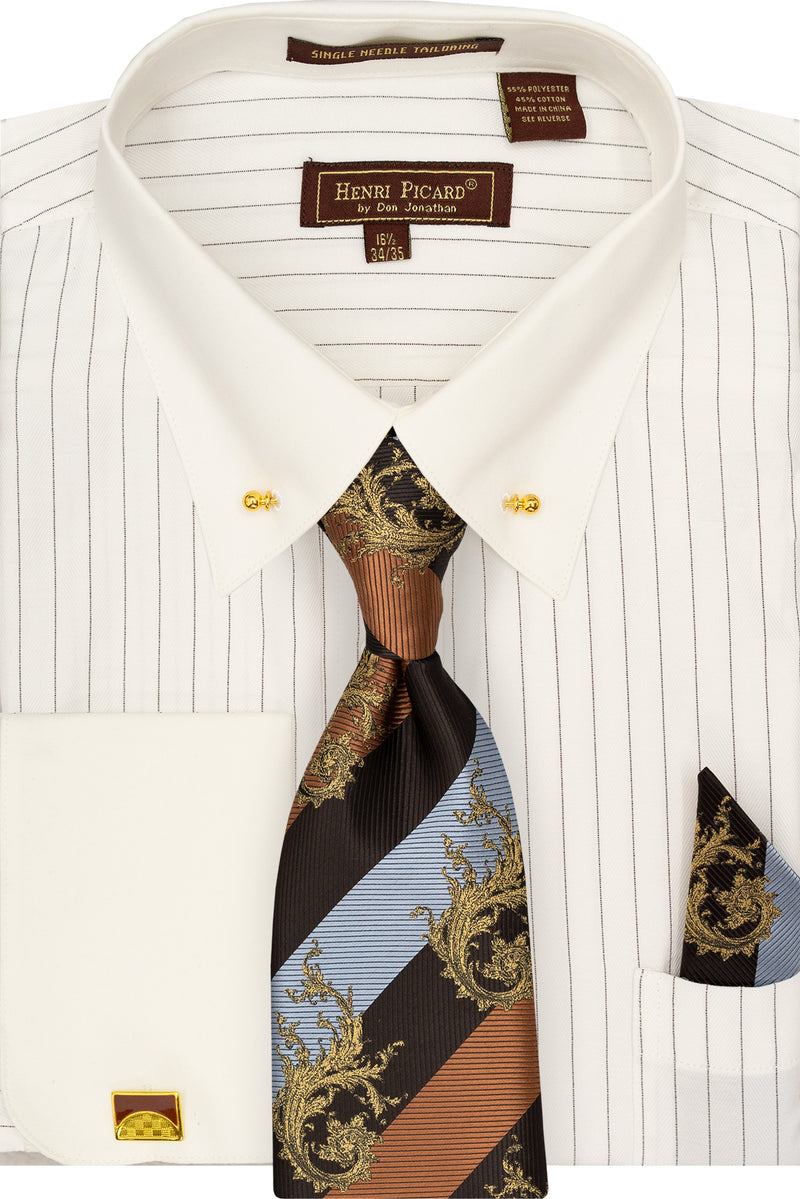 Henri Picard FC198 Shirt Tie Set Ivory