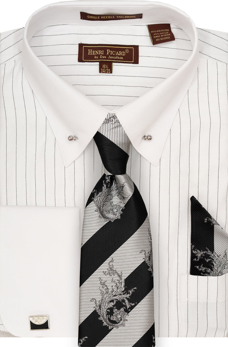 Henri Picard FC198 Shirt Tie Set White