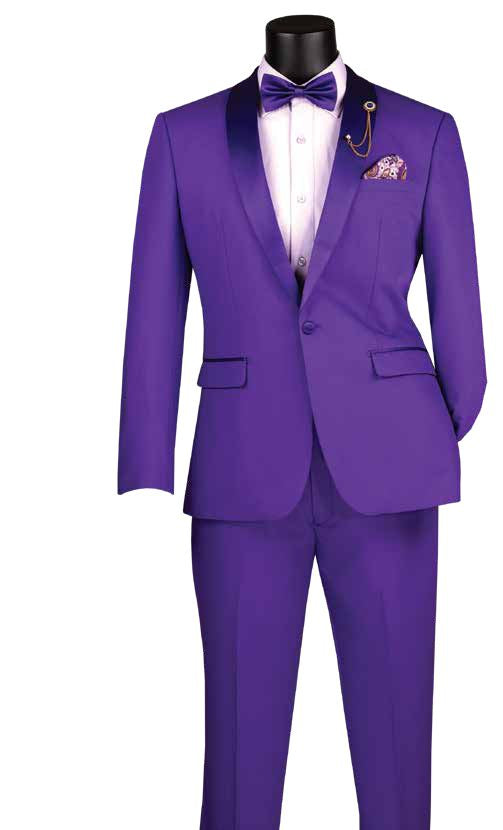 Vinci  TSS-2 Single Breast Tuxedo Purple