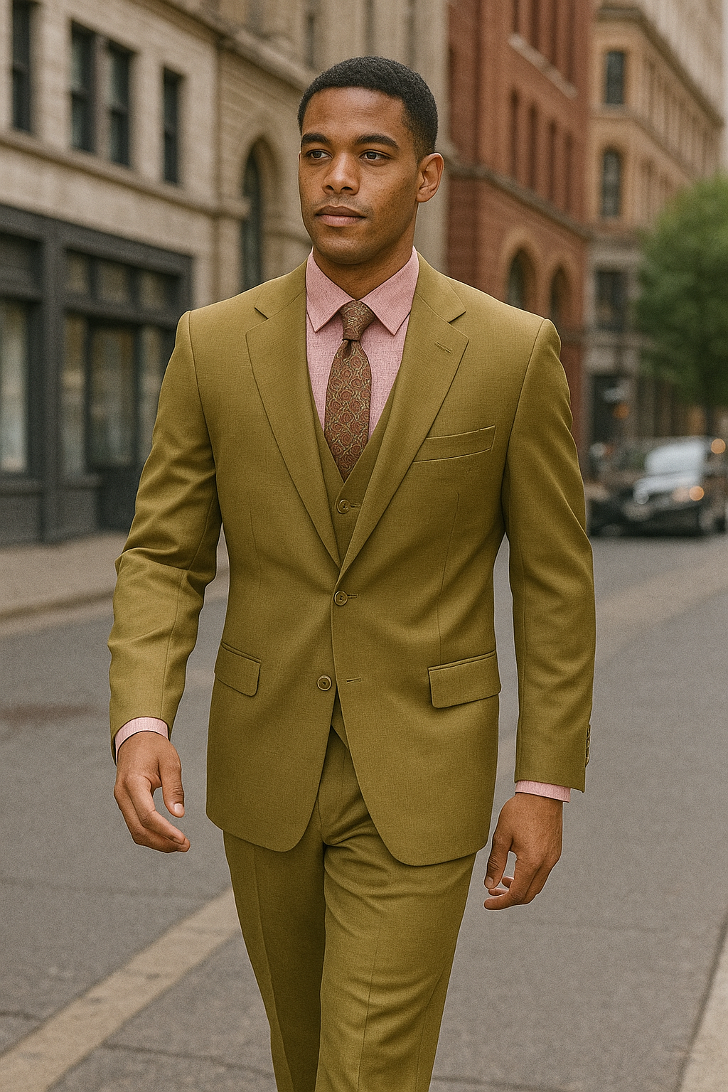 Mazari 6100 3pieces Suit Mustard