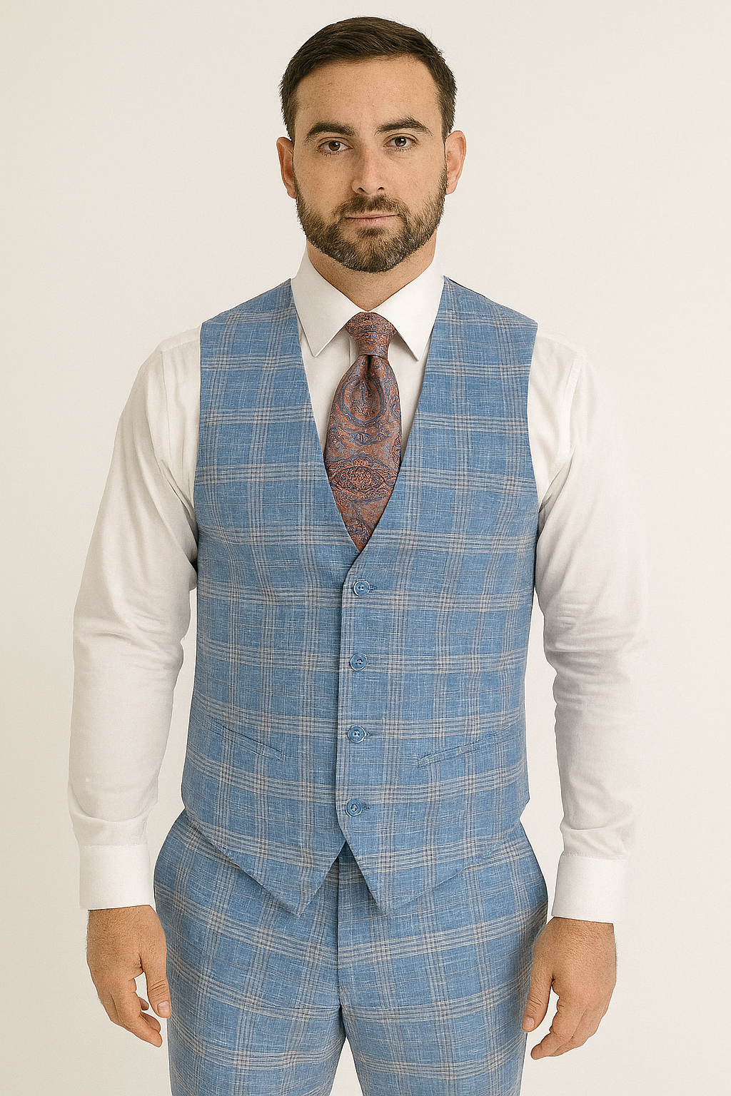 Mazari 2362 3 Pieces Suit Blue