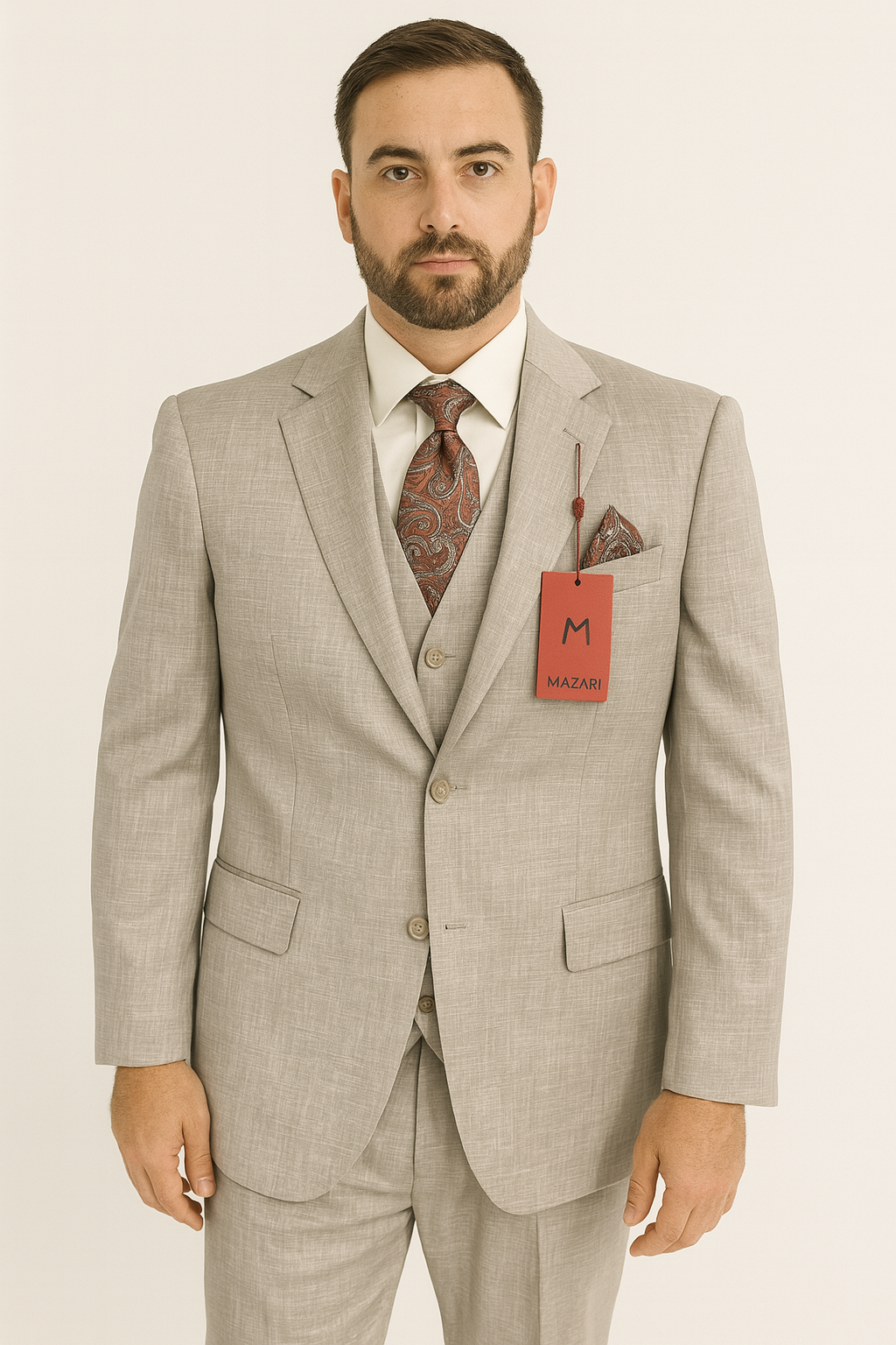 Mazari 1900 3 Pieces Suit Tan