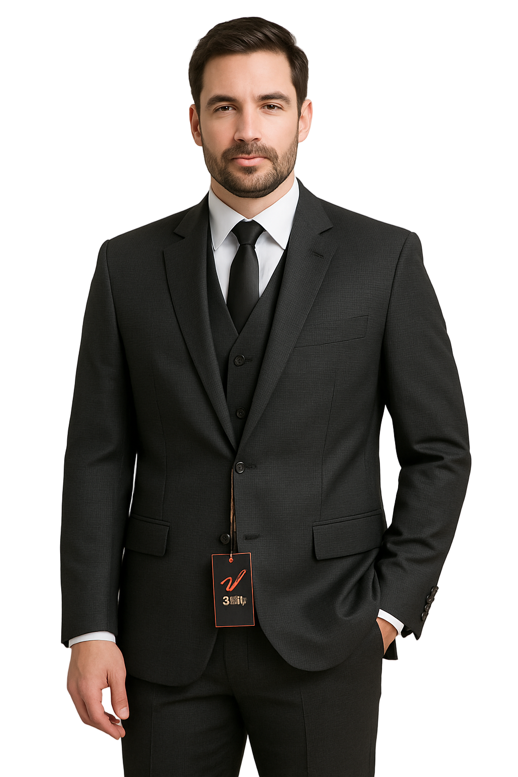 Vitali M8151 3 Pieces Suit Black