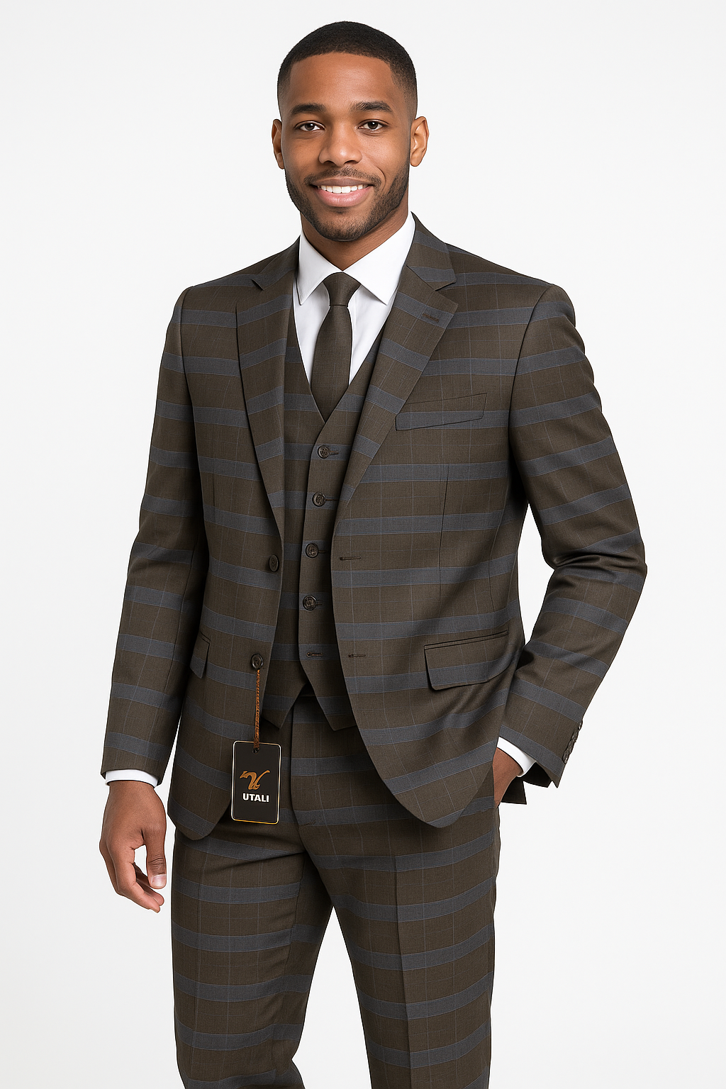 Vitali M2114 3 Pieces Suit Chocolate