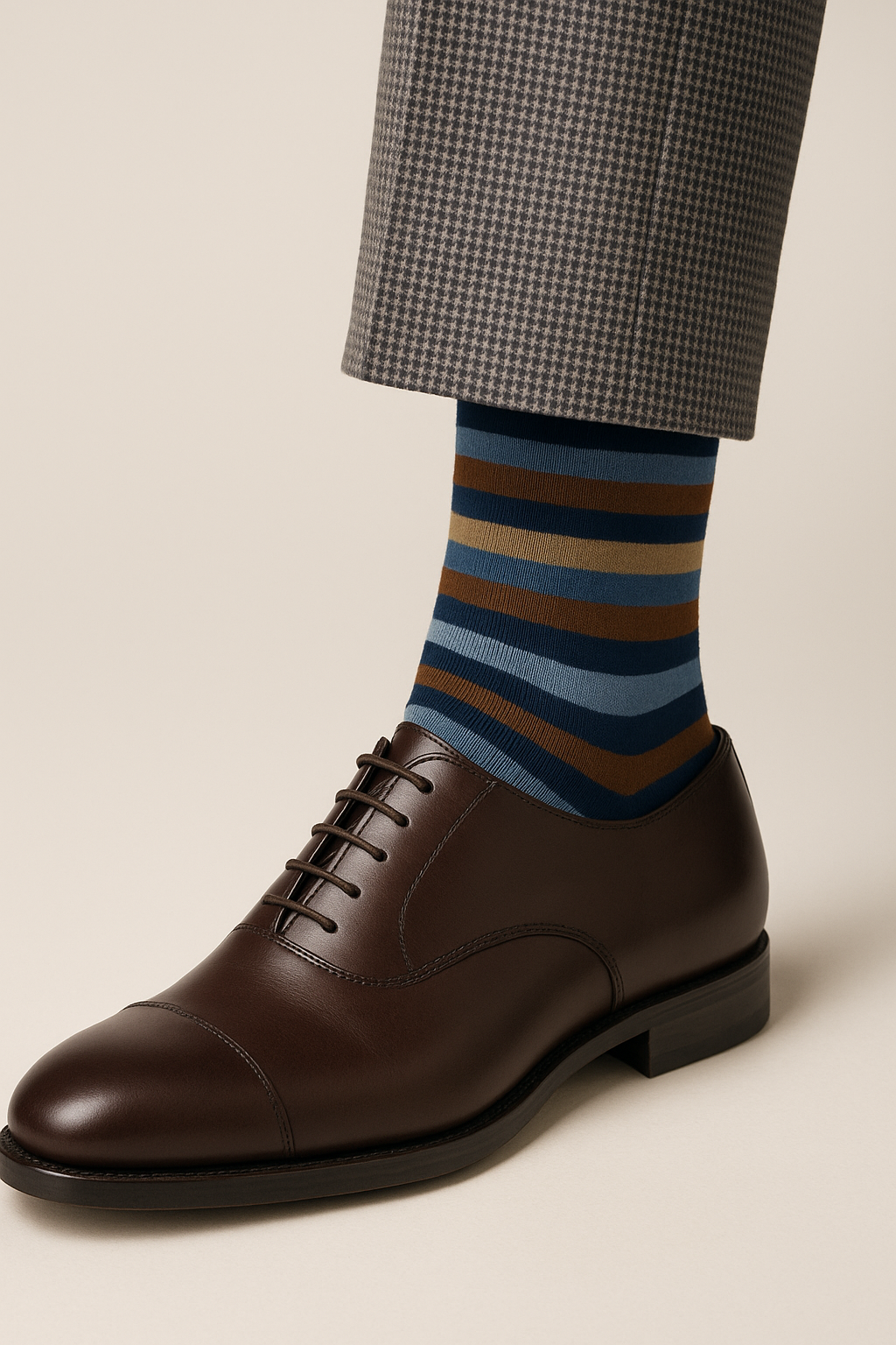 Zenio SK8081#1 Fancy Socks Blue Beige