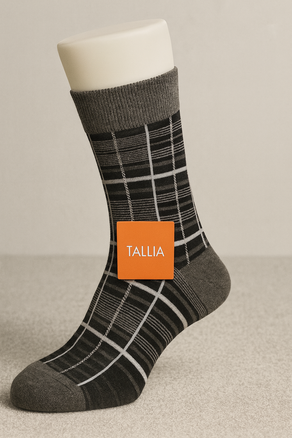 Tallia TS7249#6 Fancy Socks Black Grey