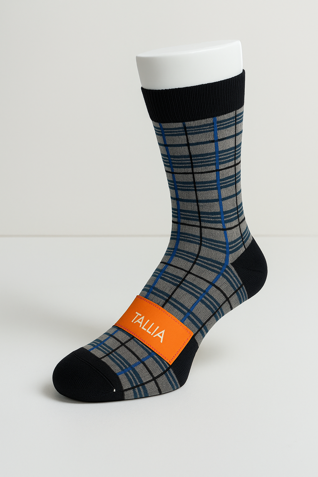 Tallia TS7249#4 Fancy Socks Charcoal Navy