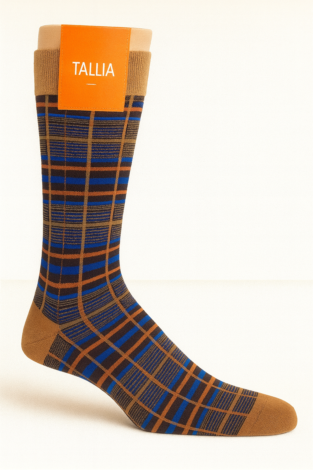 Tallia TS7249#2 Fancy Socks Taupe Blue