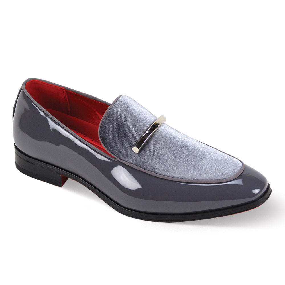 After MIdnight 7041 Paten Leather Tux Shoes Grey