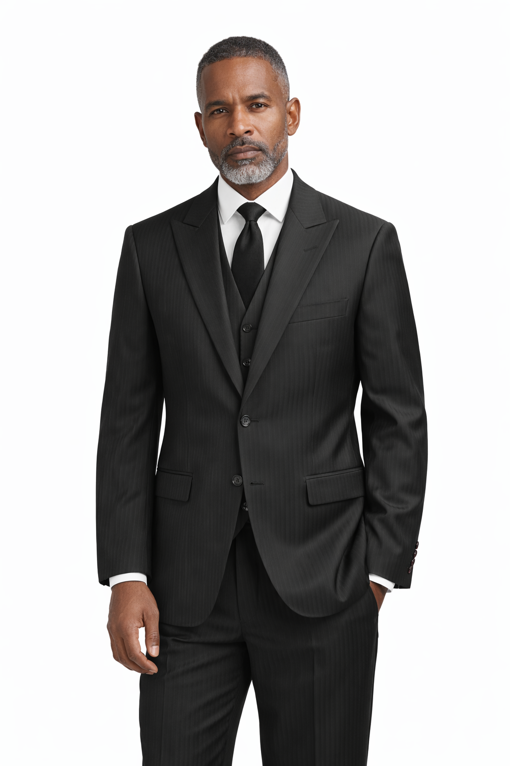 Vitali M5492 3 Pieces Suit Black