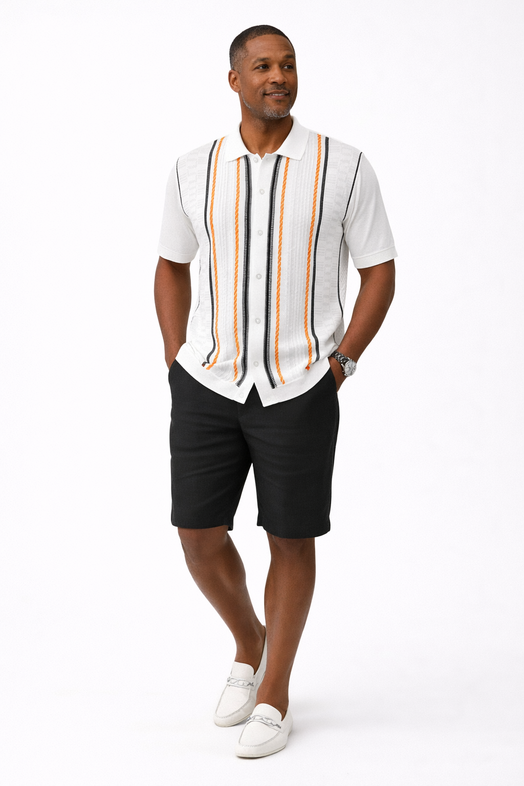 Stacy Adams 25014  Chelli Short Sleeve Knit White