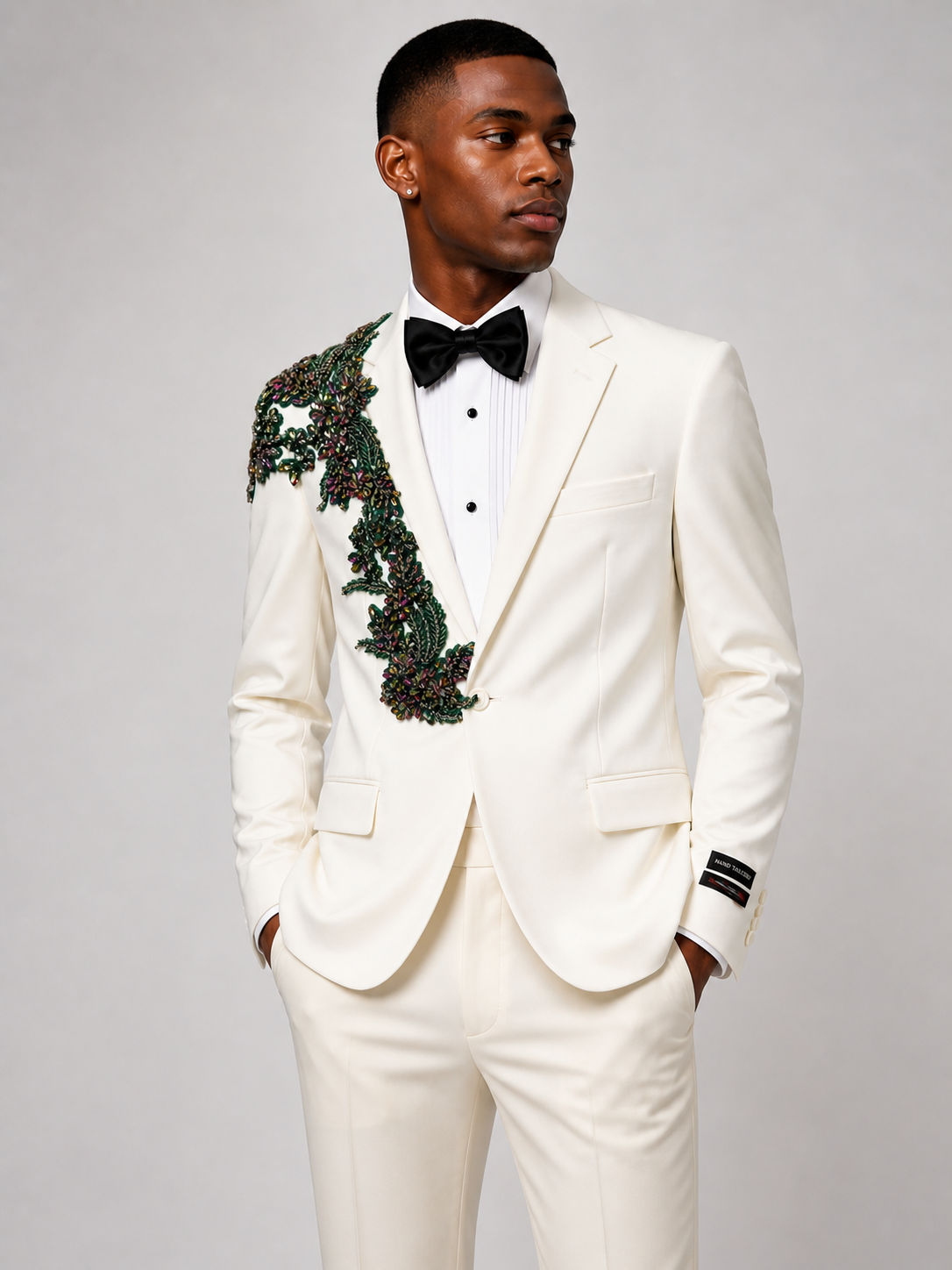 Lucci S-2PP 2 pcs Suit Ivory With Customization Green Pink