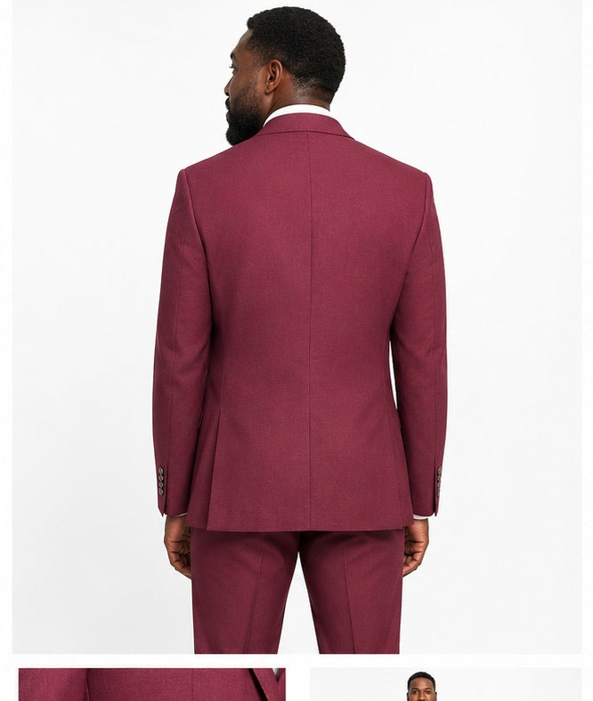 Vitali M5090 3 Pieces Vested Burgundy
