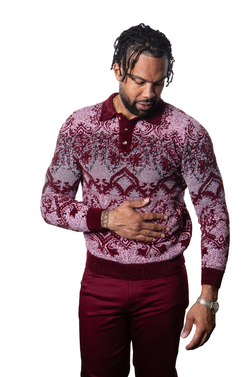 Prestige CH-511 L/S 3 Button Polo Wine