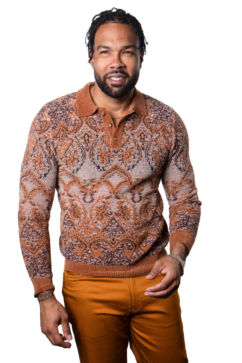 Prestige CH-511 L/S 3 Button Polo Camel