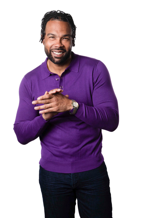 Prestige MCS-290 Long Sleeve 3 Buttons Polo Purple