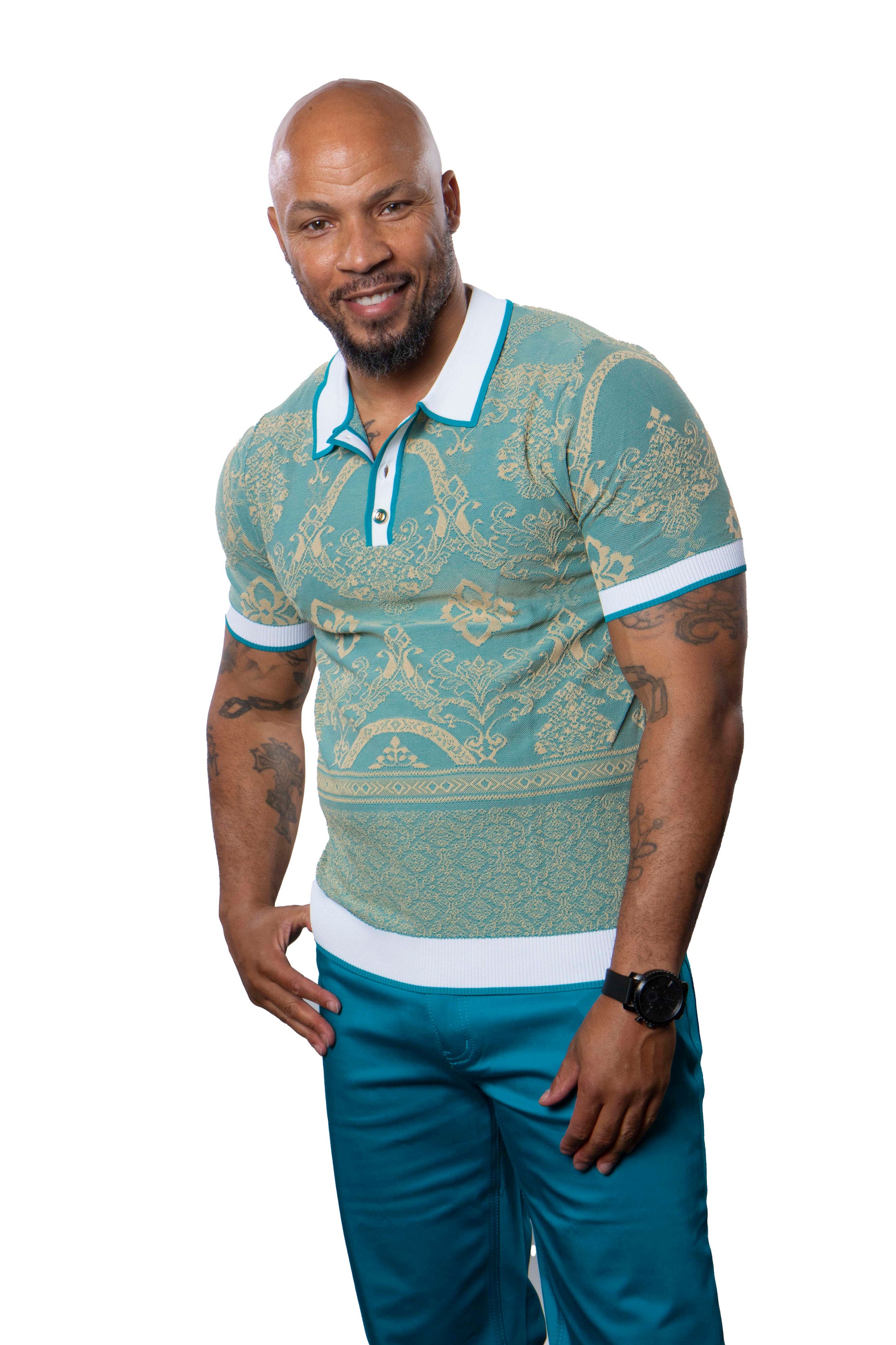 Prestige CMK-389 Short Sleeve Knit Teal