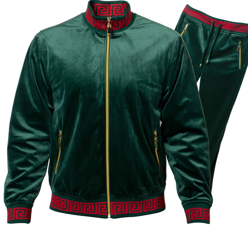 Prestige JGS-120 Jogger Set Full Zip Velour Green