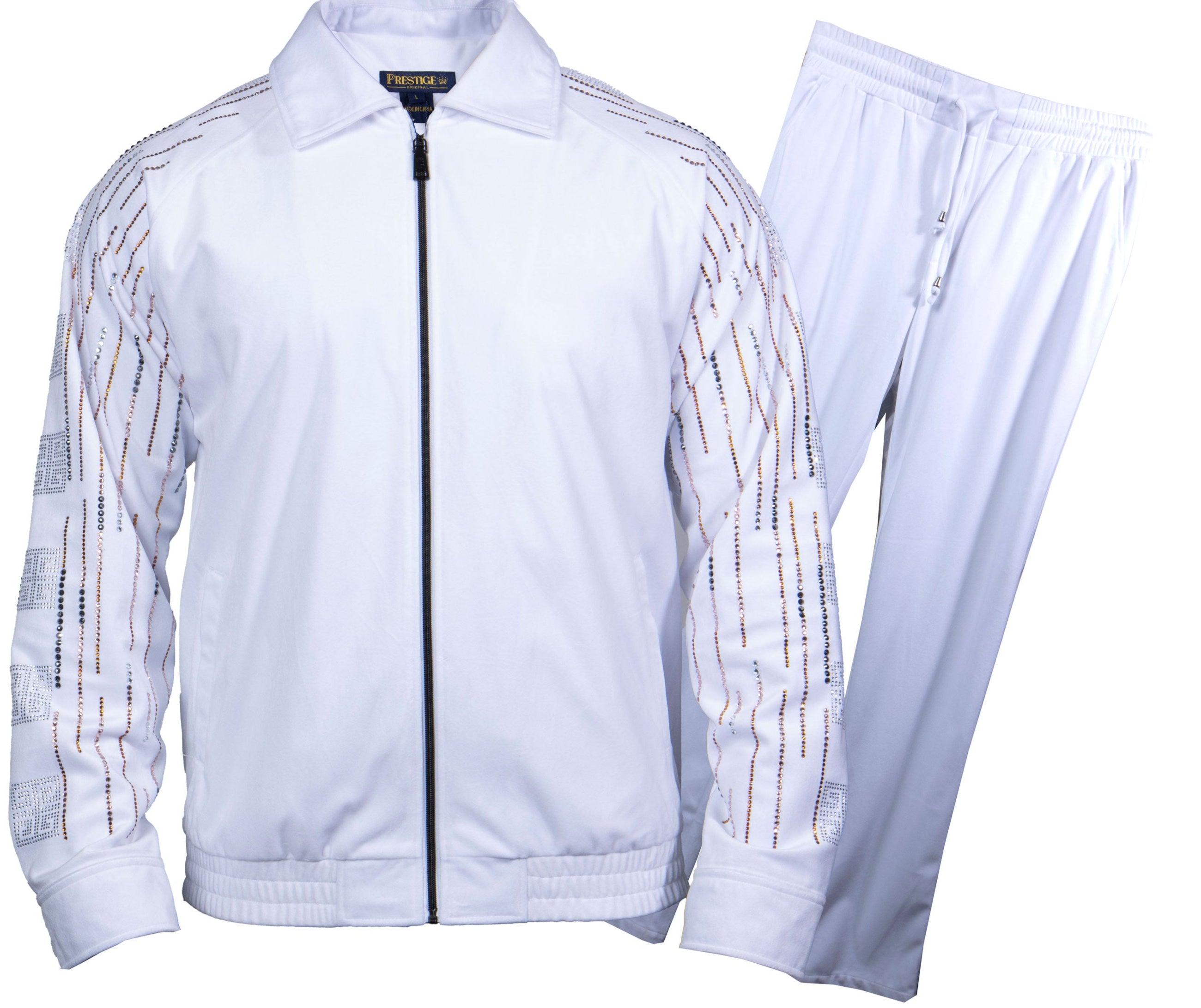 Prestige JGS-555 Full Zip Joggers White